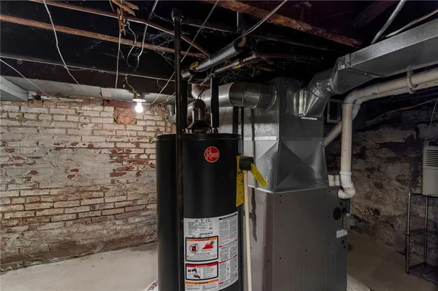 a view of a room with wooden walls