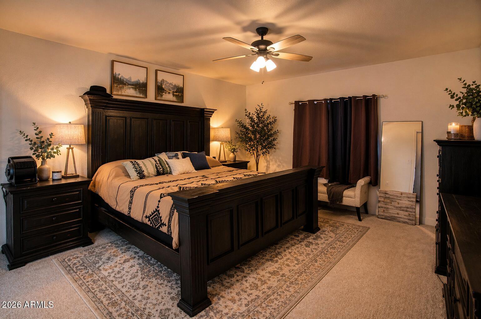 310 North Mountain View Road Apache Junction, AZ 85119 - Photo 6 of 14 a bedroom with a bed and a flat tv screen on dresser