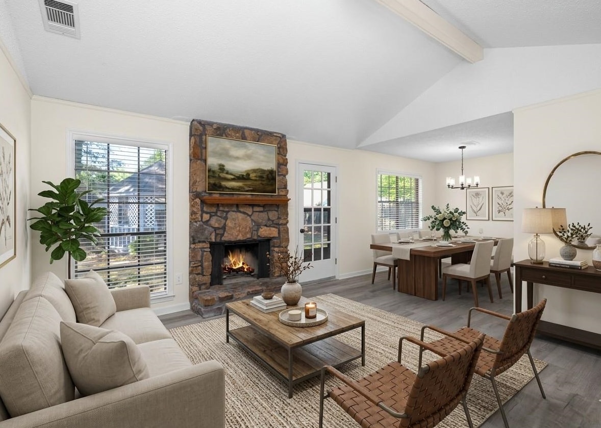 368 Tara Ridge Cove Collierville, TN 38017 - Photo 6 of 25 a living room with furniture and a fireplace