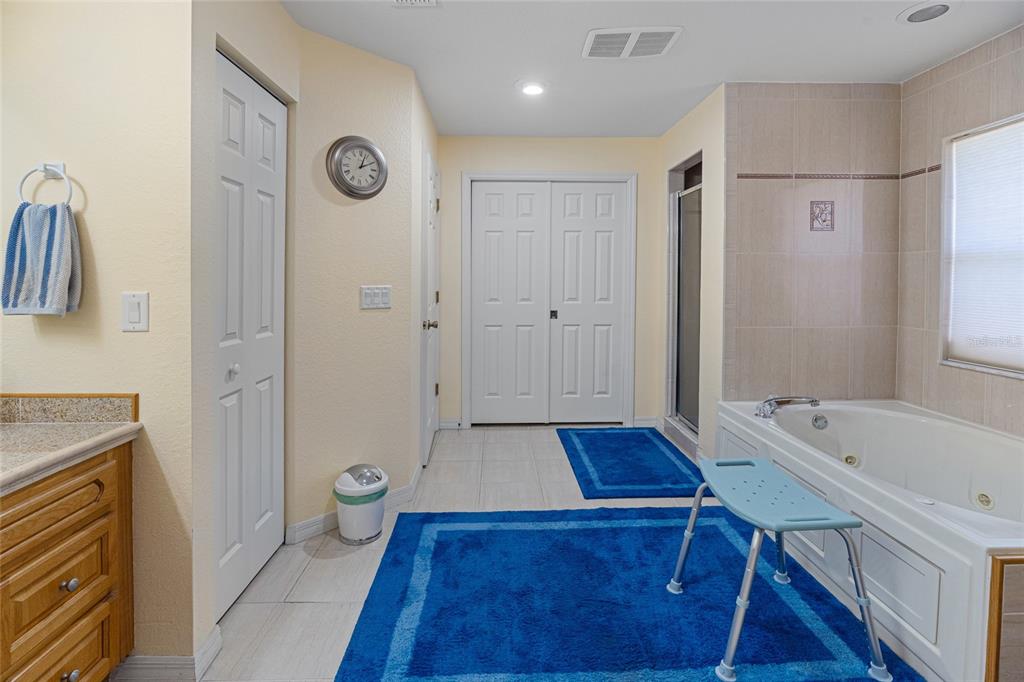 4190 Southwest 103rd Street Road Ocala, FL 34476 - Photo 55 of 55 a bathroom with a tub a sink and a large mirror
