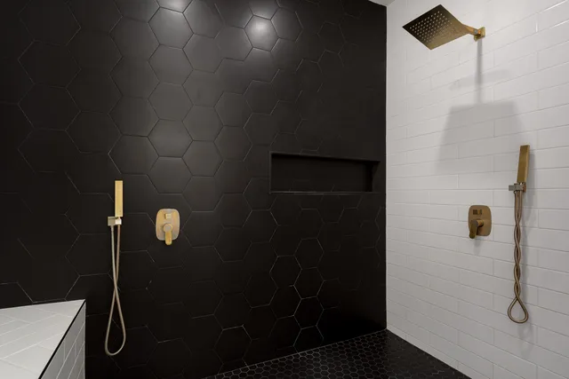 a bathroom with a shower
