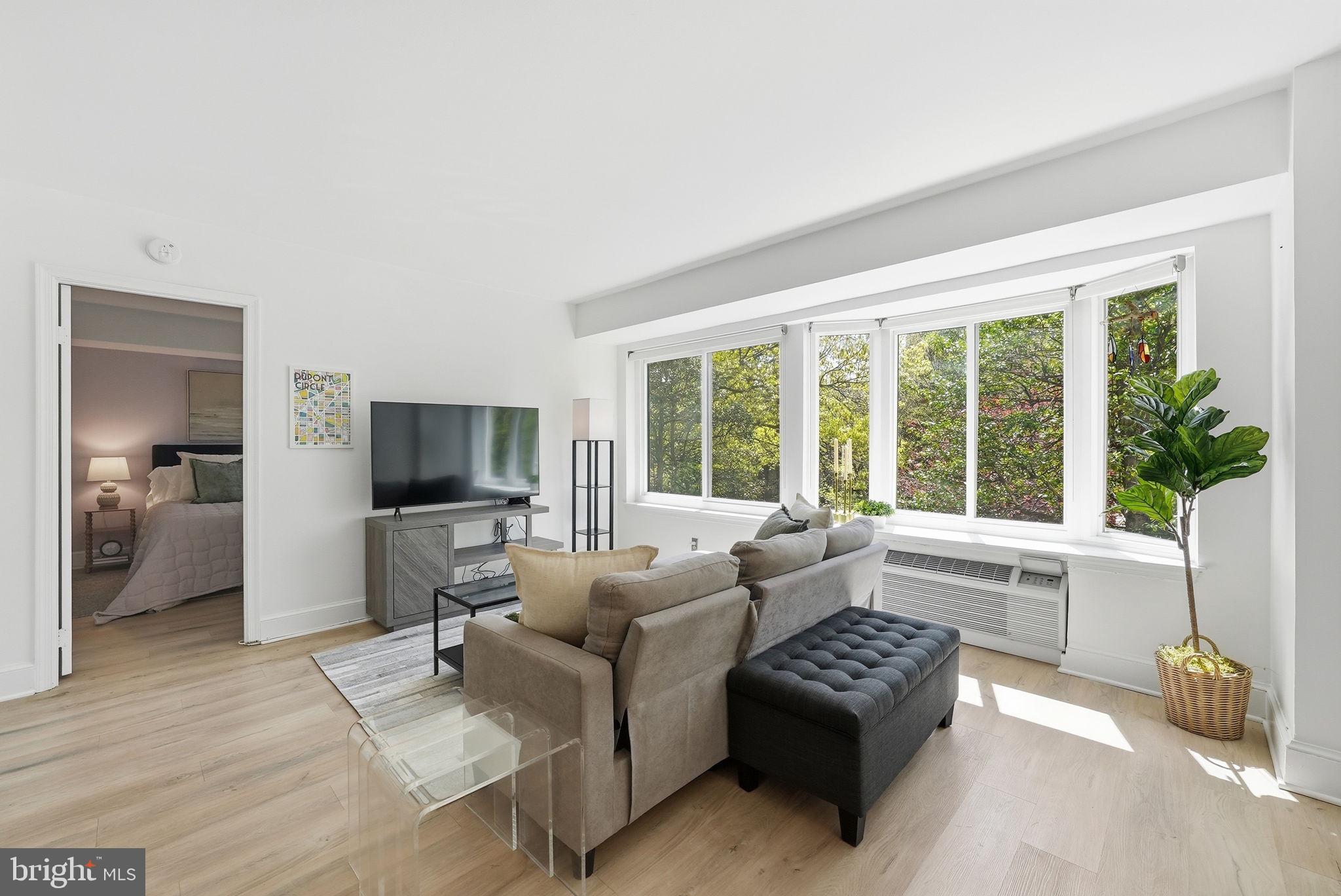 1825 T Street Northwest, Unit 207 Washington, DC 20009 - Photo 11 of 22 a living room with furniture and a flat screen tv