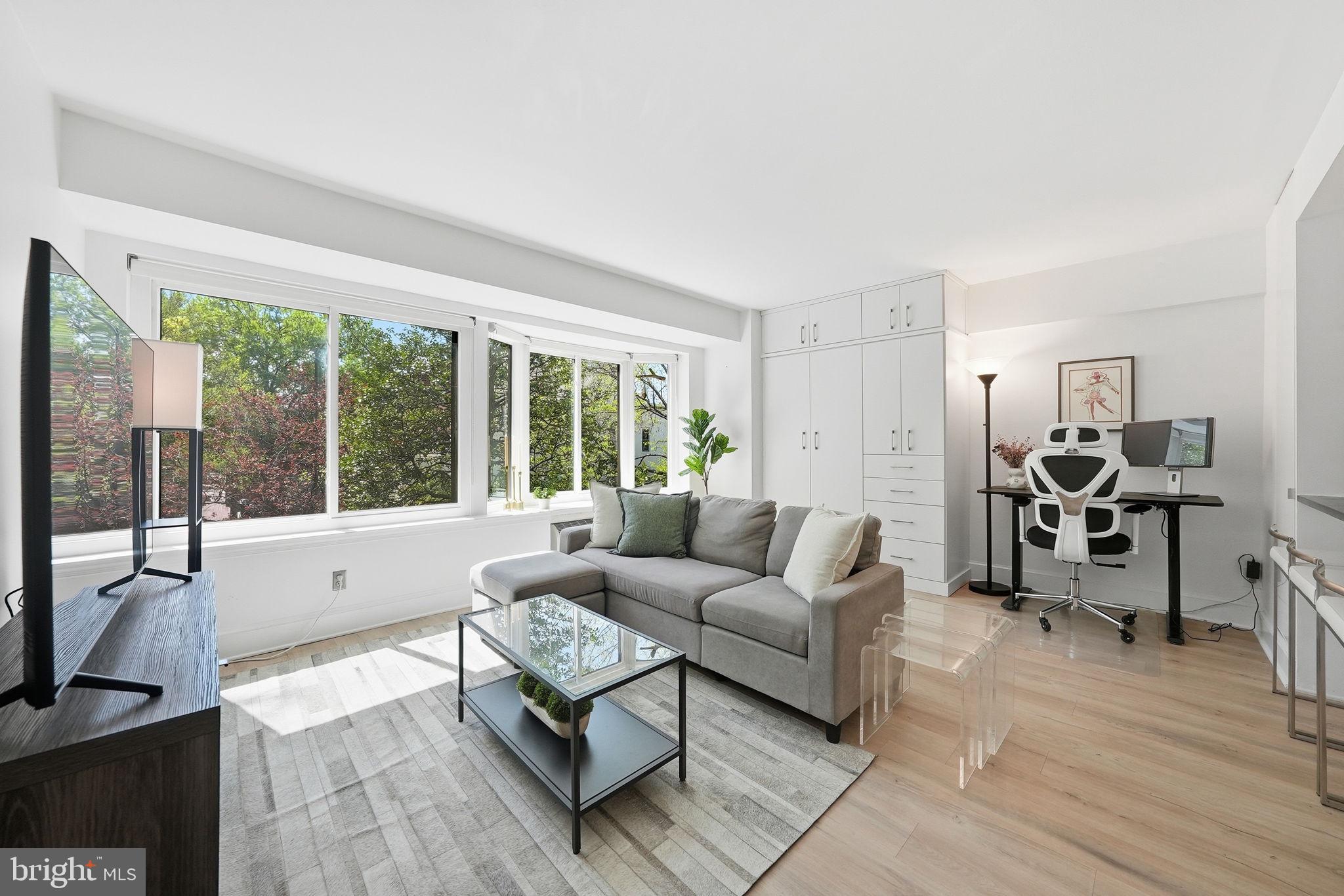 1825 T Street Northwest, Unit 207 Washington, DC 20009 - Photo 10 of 22 a living room with furniture and a large window
