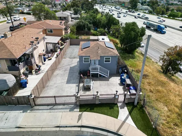 a view of a house with a patio