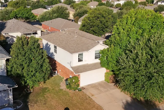 an aerial view of a house