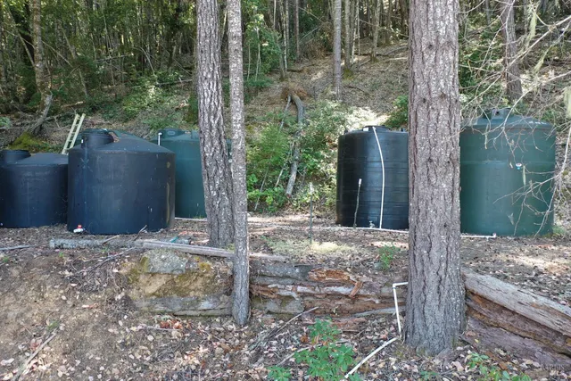 a backyard of a house with lots of green space