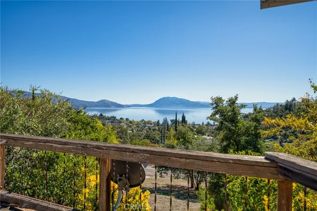 a view of a balcony with an outdoor space