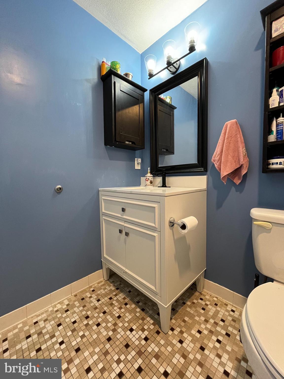 6153 Edsall Road, Unit E Alexandria, VA 22304 - Photo 4 of 12 a bathroom with a sink a toilet and mirror