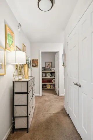 a view of a park with a slide