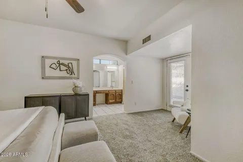 a living room with furniture