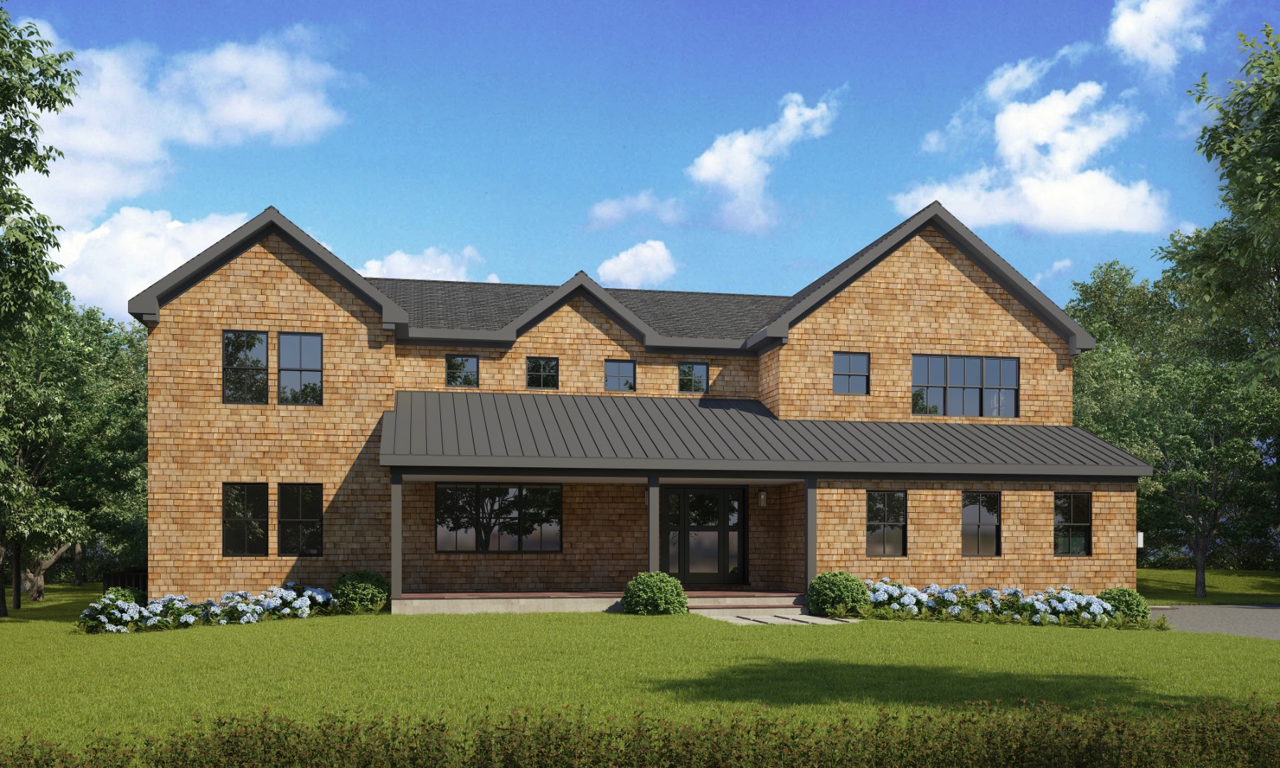 497 Toppings Path Sag Harbor, NY 11963 - Photo 2 of 12 a front view of a house with a garden and plants