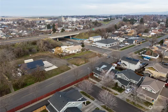 an aerial view of a city