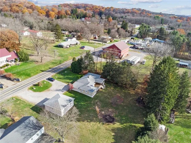 an aerial view of multiple house