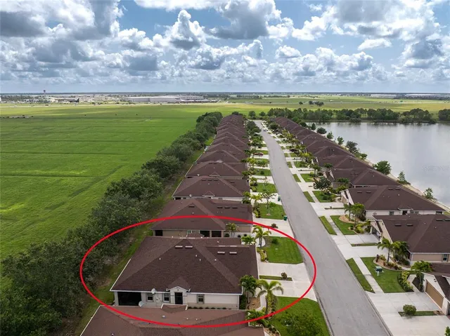 a view of a lake with outdoor space