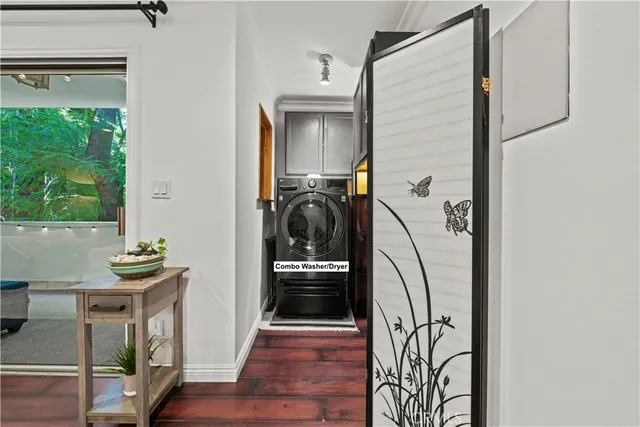 a utility room with a washer and dryer