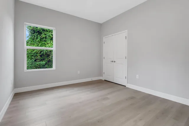 an empty room with a window