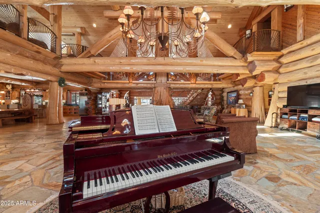 a living room with furniture