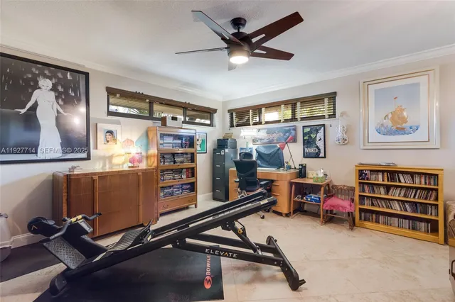 a room with gym equipment