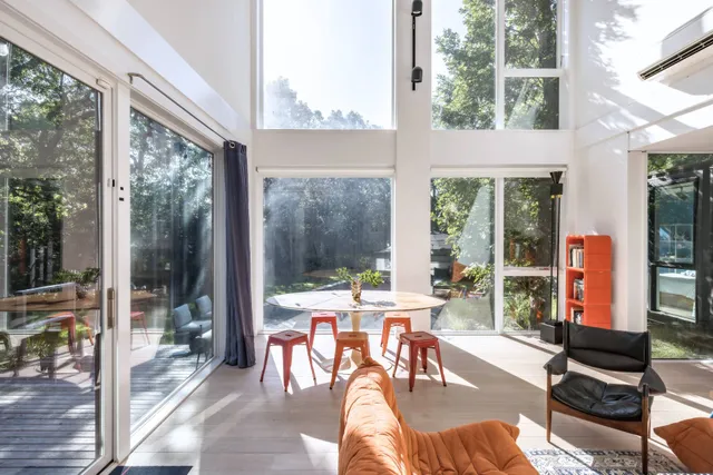 a outdoor space with furniture