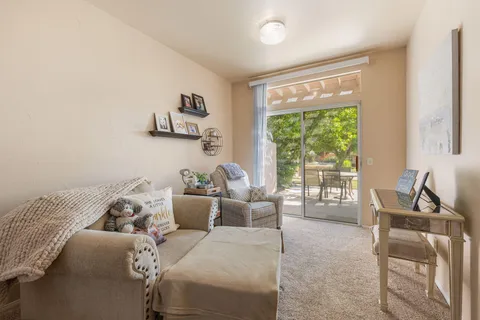 a bathroom with a sink mirror and a bath tub