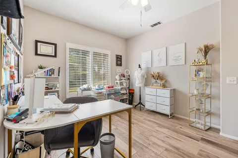 a view of a patio with couches chairs and a table