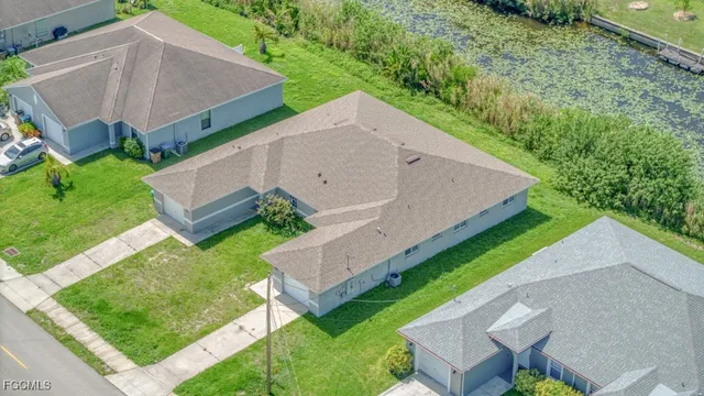 an aerial view of a house
