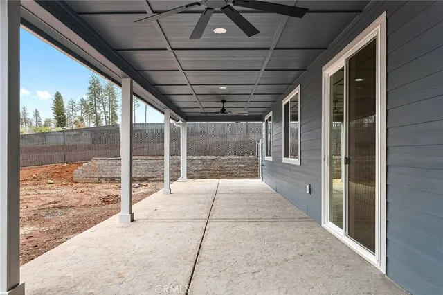 a building outdoor space with seating space