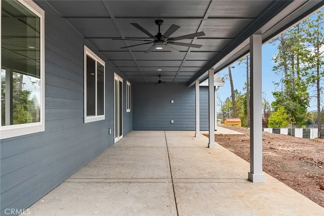 a view of a house with a large window
