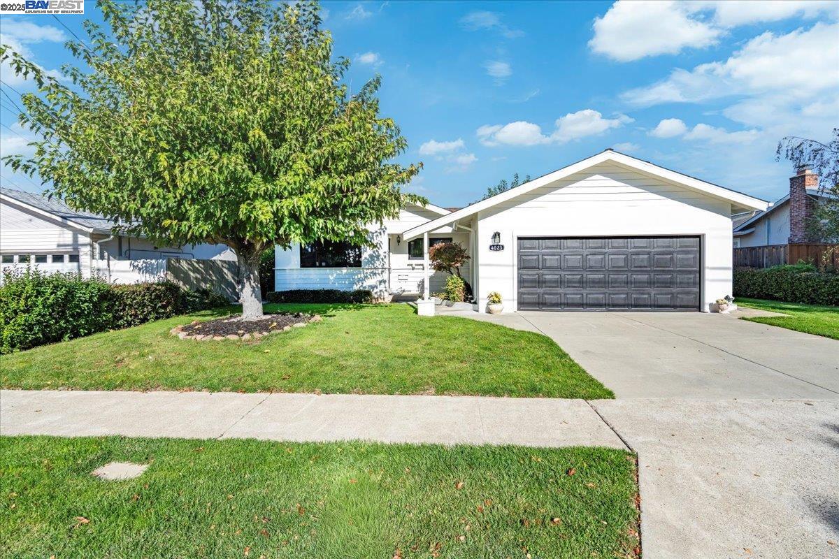 a front view of a house with a garden and plants