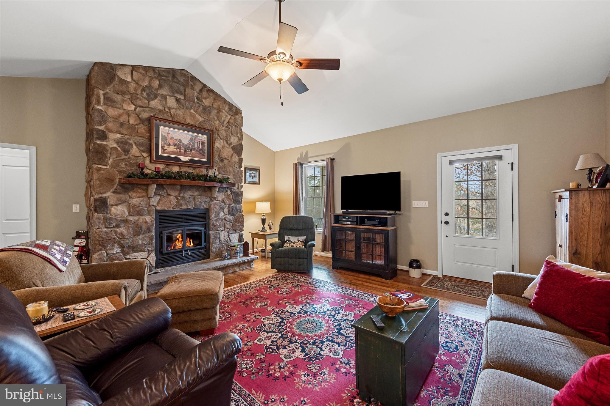 921 Armel Road White Post, VA 22663 - Photo 6 of 36 Beautiful Stone FireplaceBeautiful family room