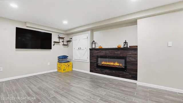 a view of a golf course with outside space