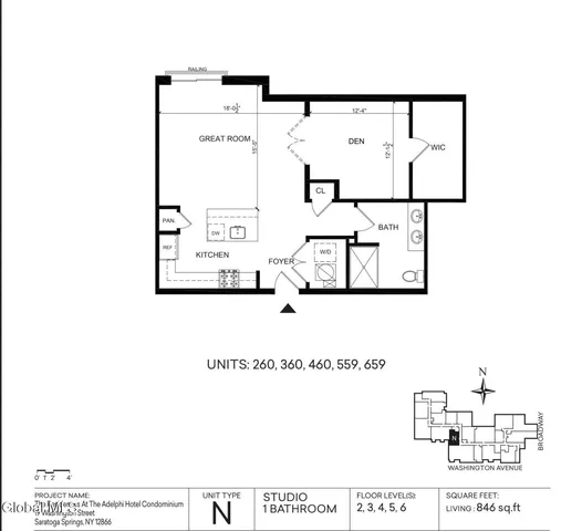 $975,000 | 19 Washington Street, Unit 260N, Saratoga Springs, NY 12866