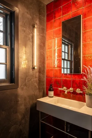 a room with a table and a window