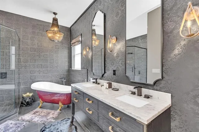 a view of staircase with railing and a window