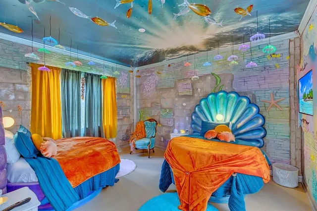 a room with musical instruments