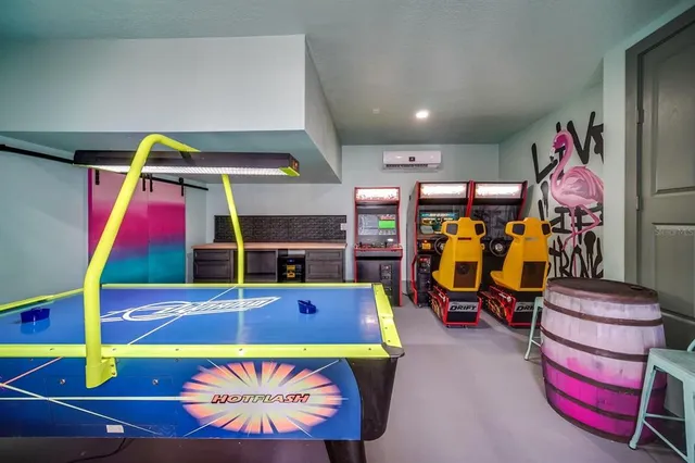 a outdoor view with a seating space