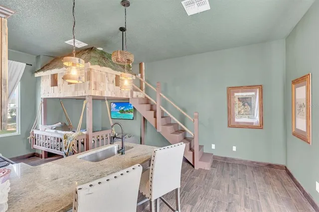 a room with gym equipment