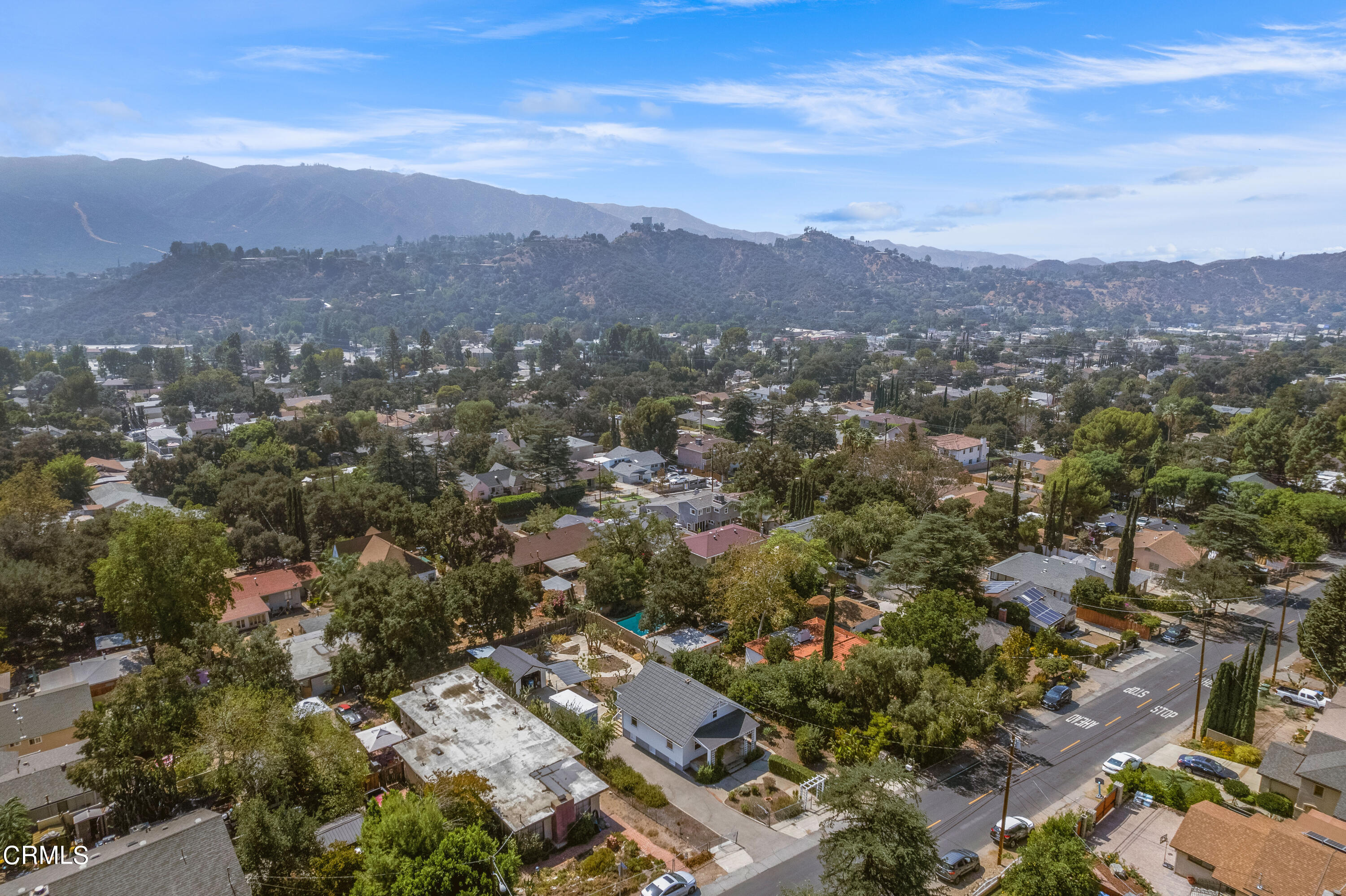 6520 Valmont Street Tujunga, CA 91042 - Photo 35 of 35 an aerial view of residential houses with outdoor space and trees