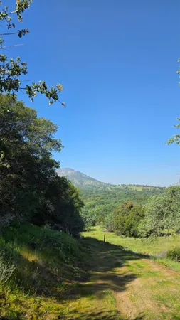 a view of a lake with a big yard