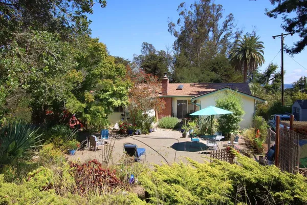 a outdoor view with a seating space