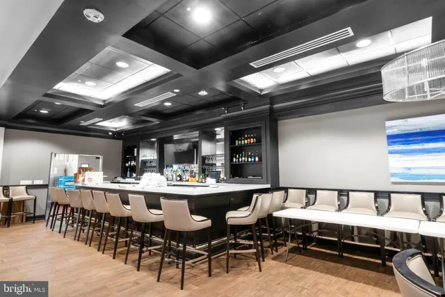 a view of a dining area with furniture