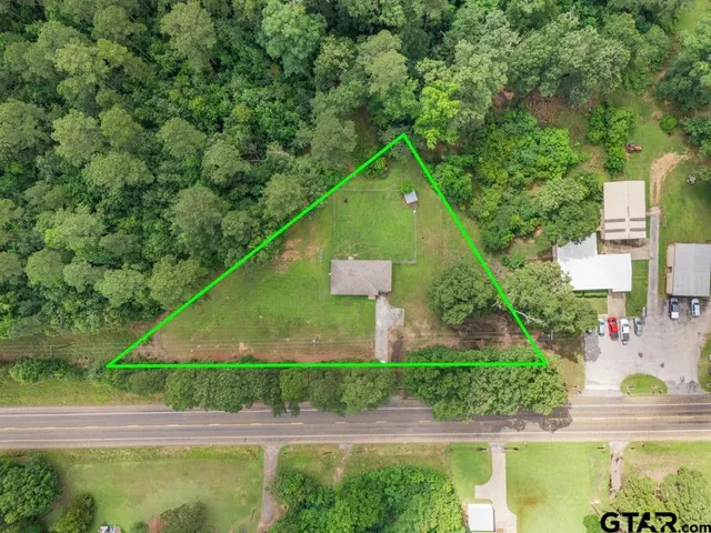 an aerial view of a house