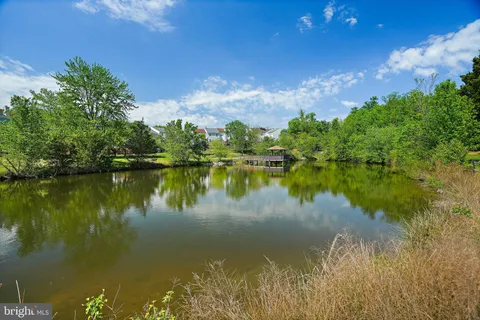 a view of a park with a slide
