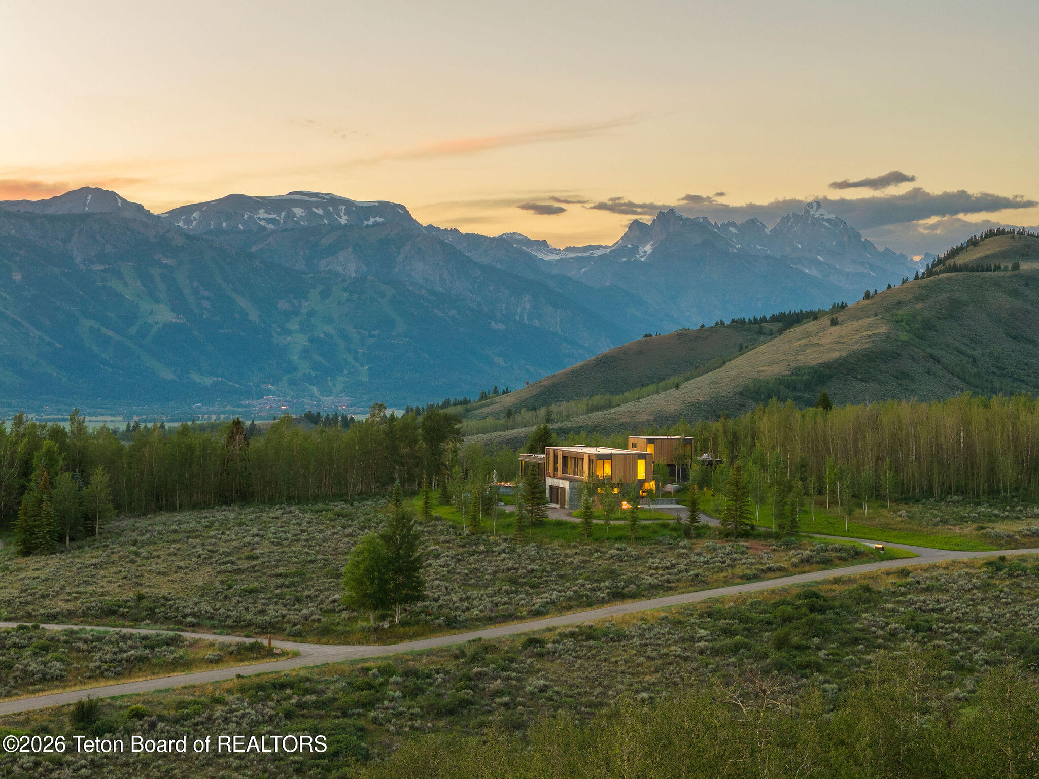 2005 West Bannock Road Jackson, WY 83001 - Photo 12 of 141 Drone sunset looking North
