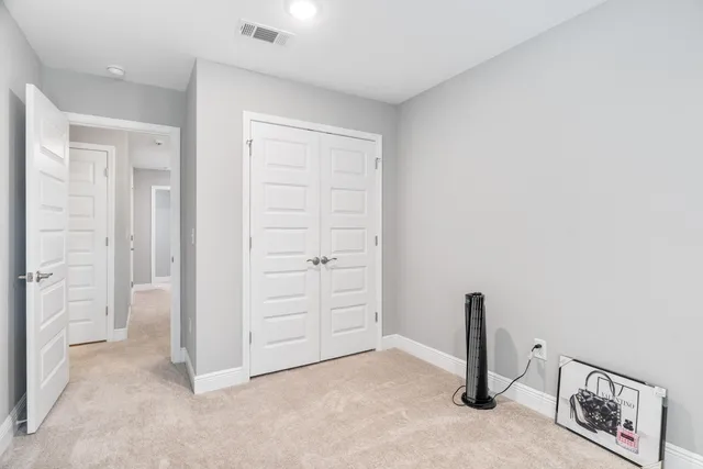 an empty room with closet