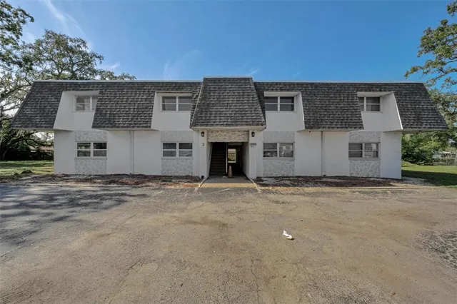 front view of a house with a stove