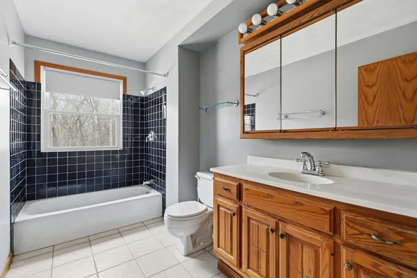 a bathroom with a sink a mirror and a shower