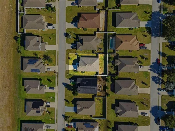 an aerial view of a houses