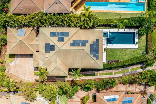 an aerial view of a house