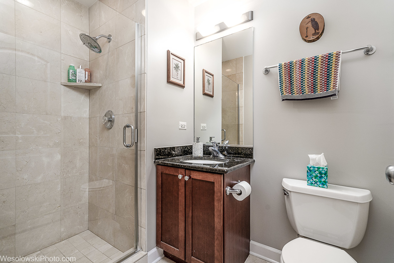 3042 North Oakley Avenue, Unit 2S Chicago, IL 60618 - Photo 11 of 19 a bathroom with a toilet sink and mirror